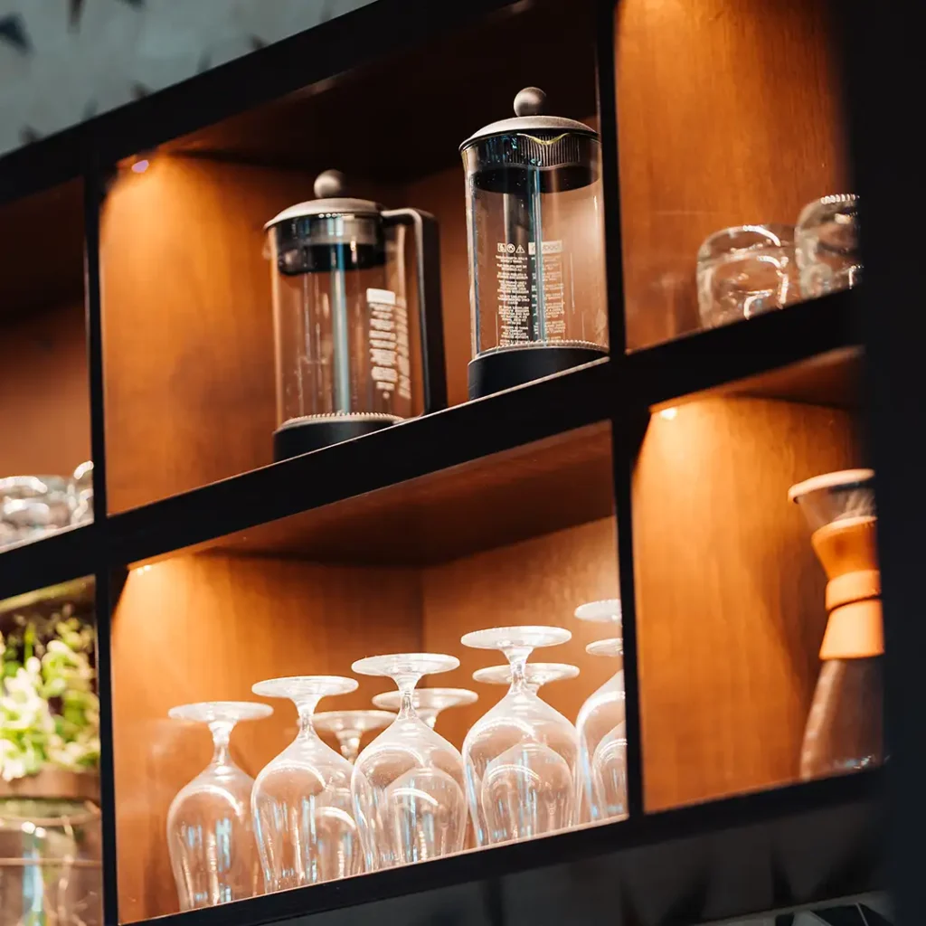 Drink cabinet at Blue Lacy