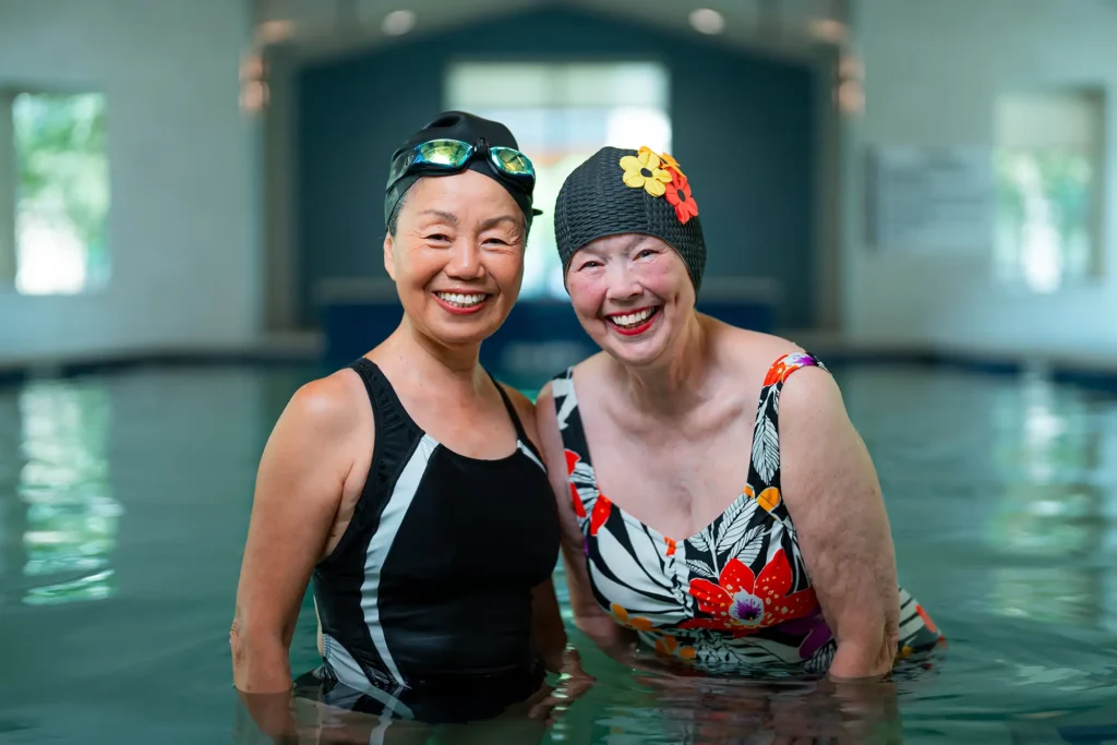 Outlook residents in the pool